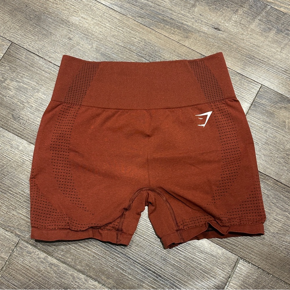 Gymshark Vital Seamless 2.0 Shorts - Brick Red Marl Size Medium